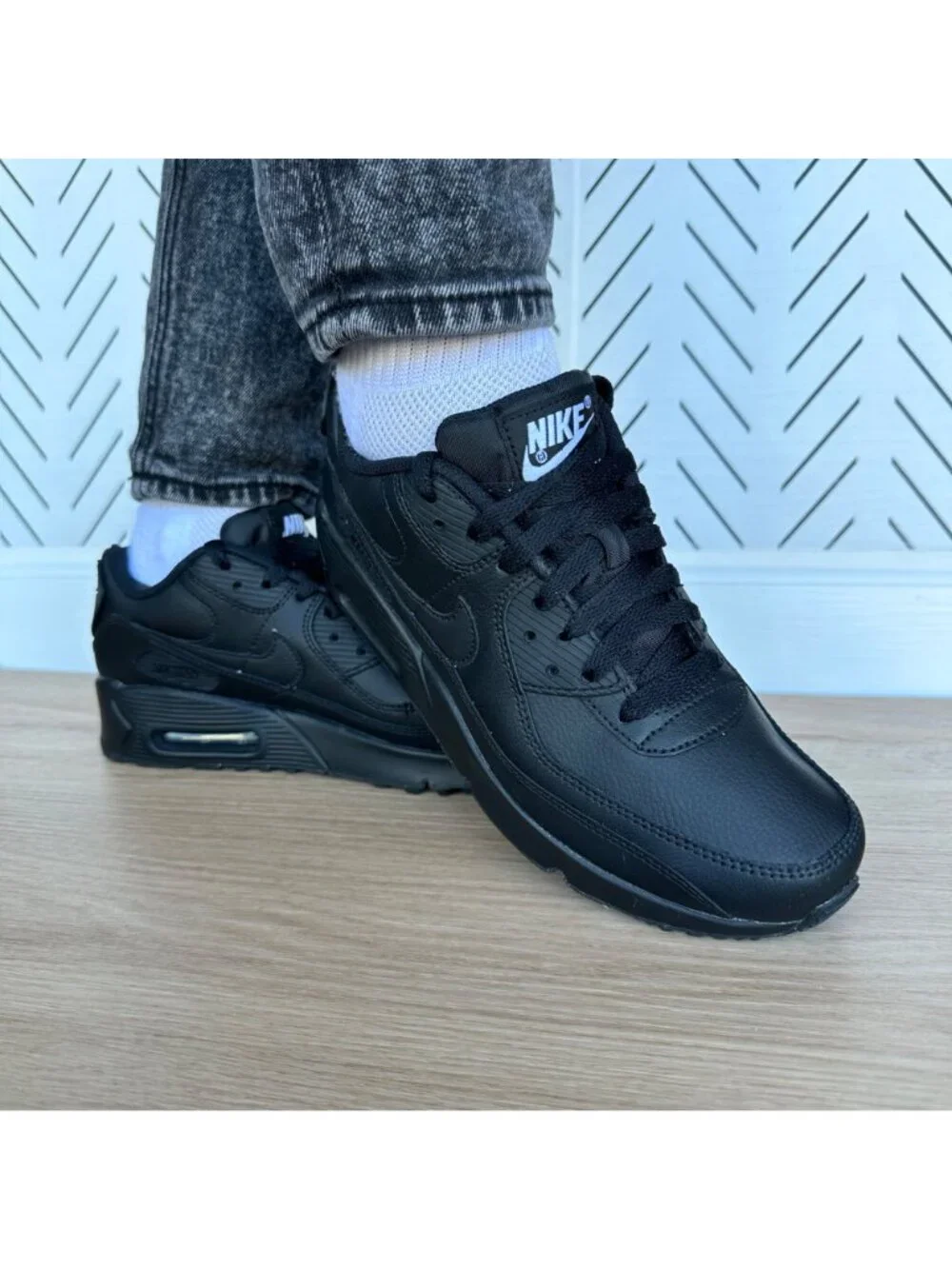⭐Nike Air Max 90 Recraft Sz 5Y Big Kids Running Shoes Sneakers Black CD6864-001⭐